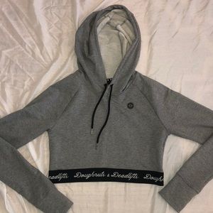 Doughnuts & Deadlifts cropped athletic hoodie